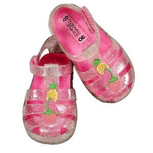Toddler Sandals US 5.5 Jelly Shoes Glitter Pineapple Strawberry Watermelon